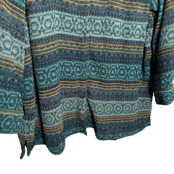 Coldwater Creek Blouse Women's 1X Button Up Metallic Textured Top Shirt NWT - Picture 3 of 11